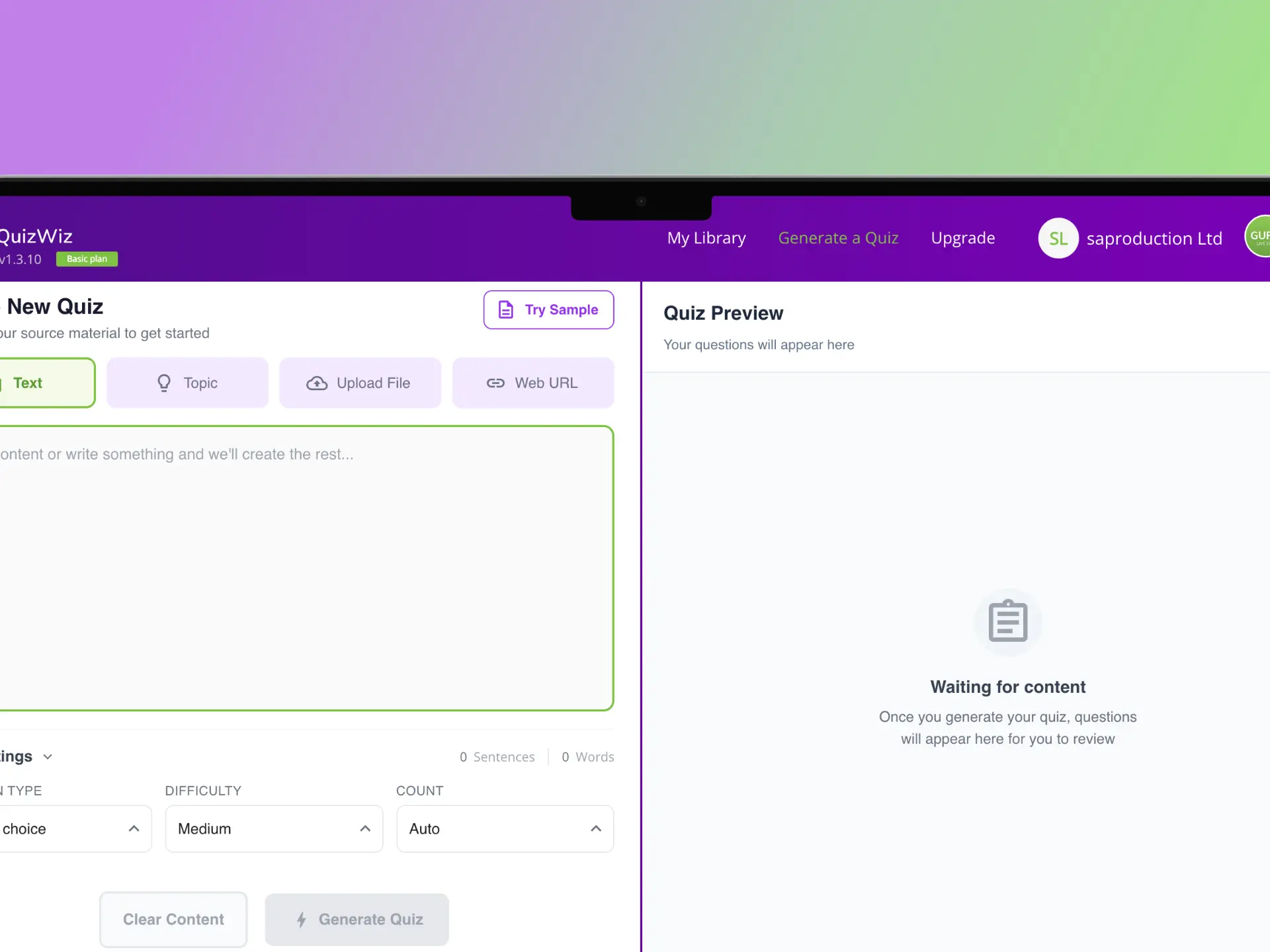 QuizWiz - AI-Powered Quiz Generator - Instantly generate quizzes from text, PDFs, or URLs; used by ~60K monthly visitors